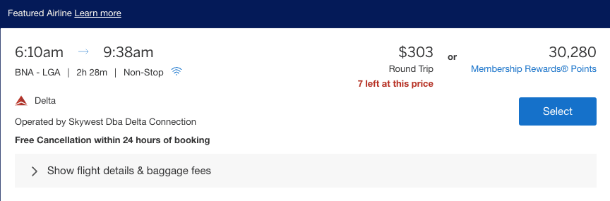 Amex Blue Business Plus: The Best No-Annual-Fee Business Card (Full Review) 3 Delta flight BNA-LGA