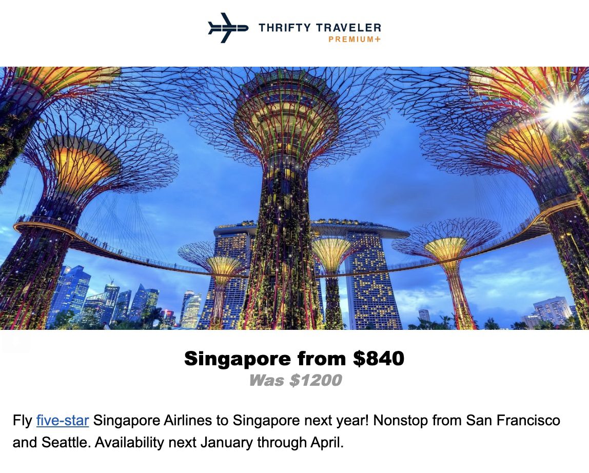 Singapore nonstop flight deal