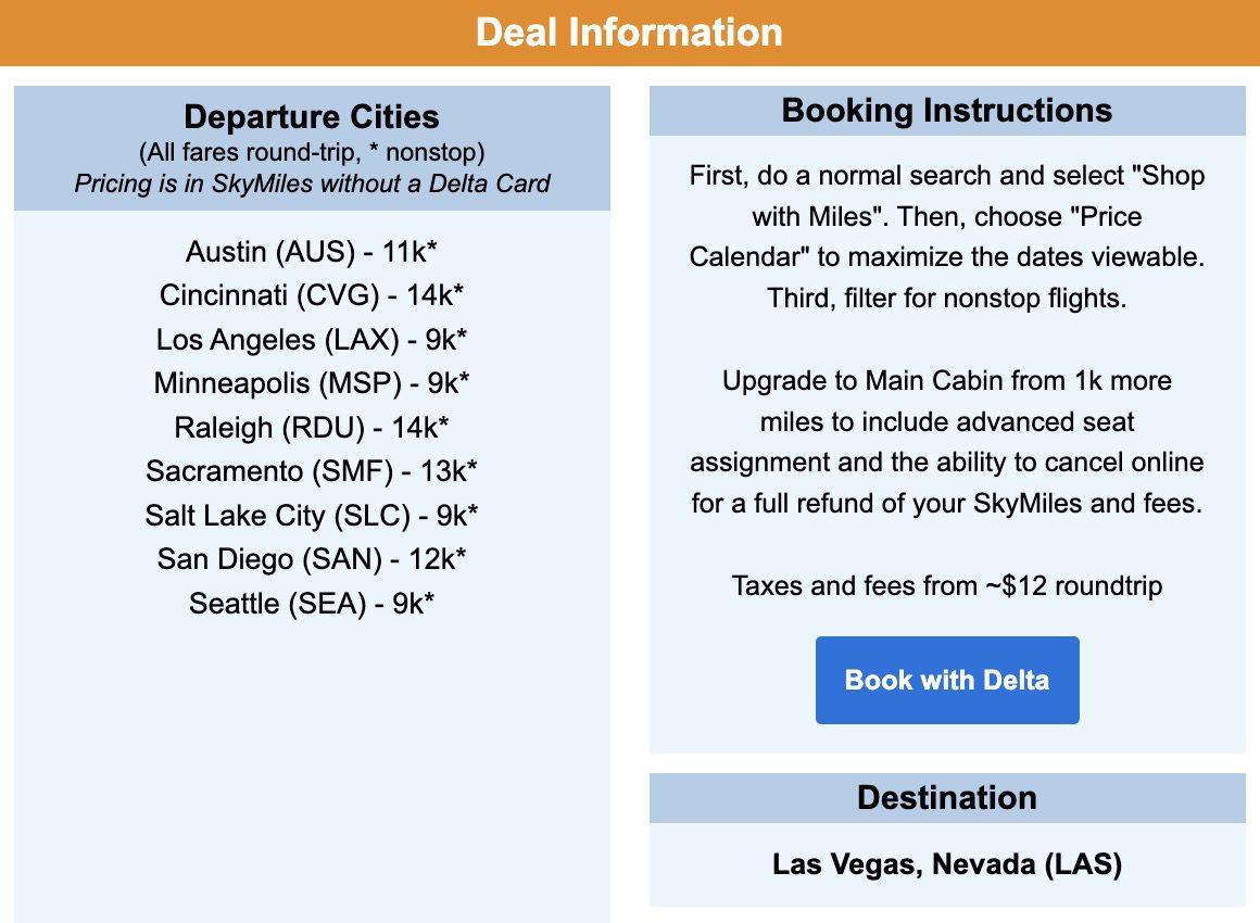 Las Vegas flight deal