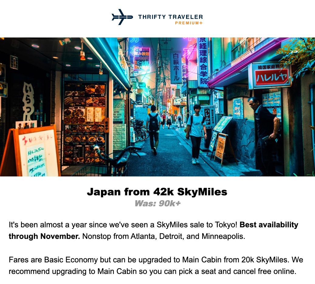 japan skymiles deal