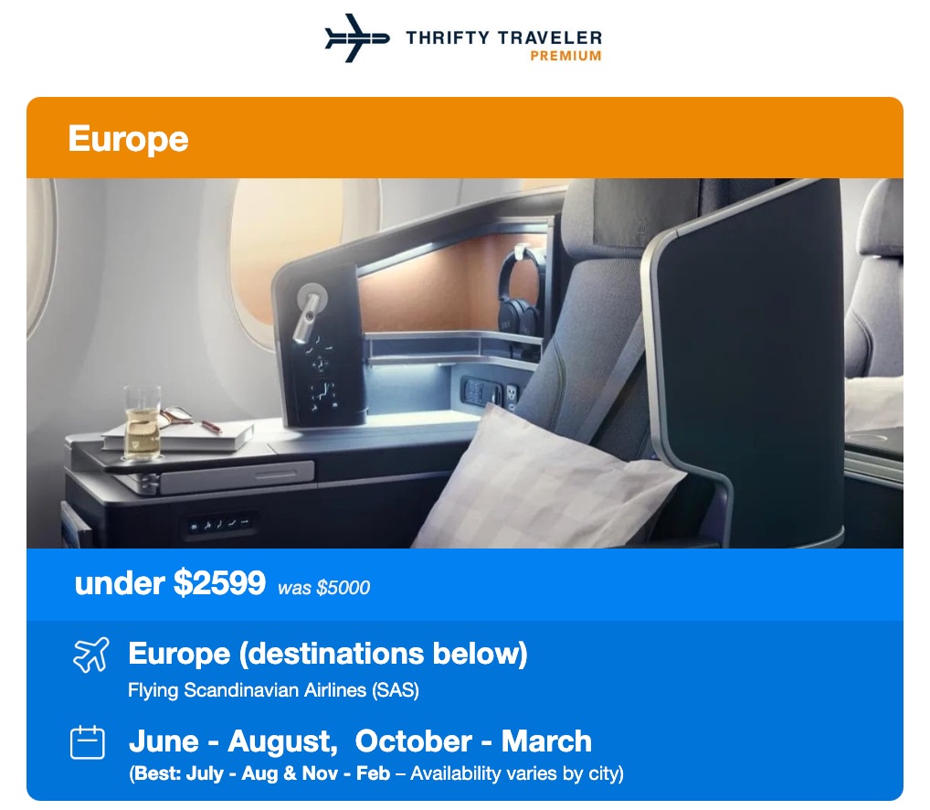 thrifty traveler premium business class