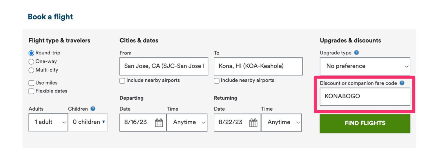 Alaska Airlines BOGO promo