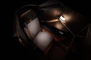 Illuminated seat in the dark