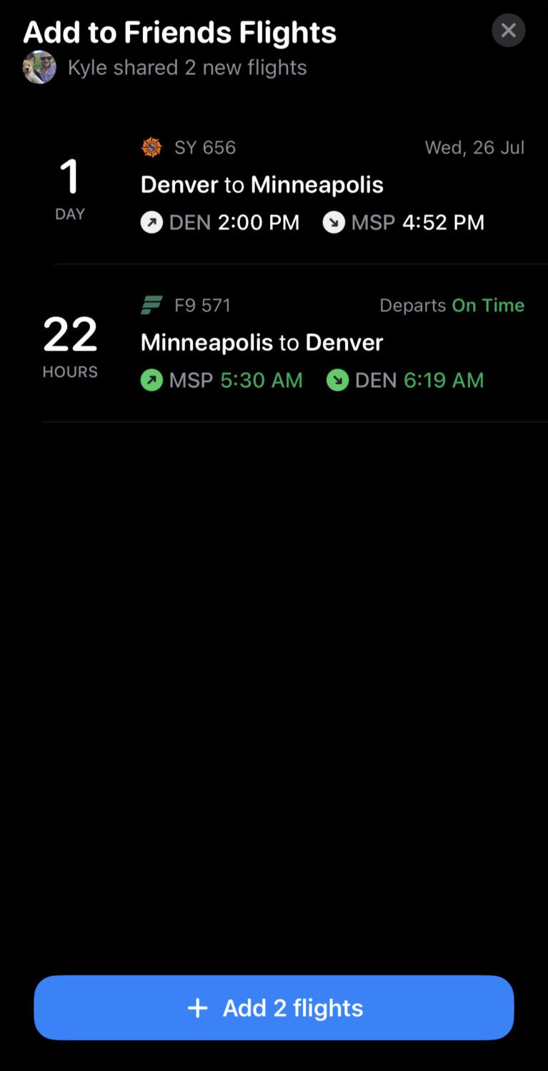 Flight Pro flight sharing