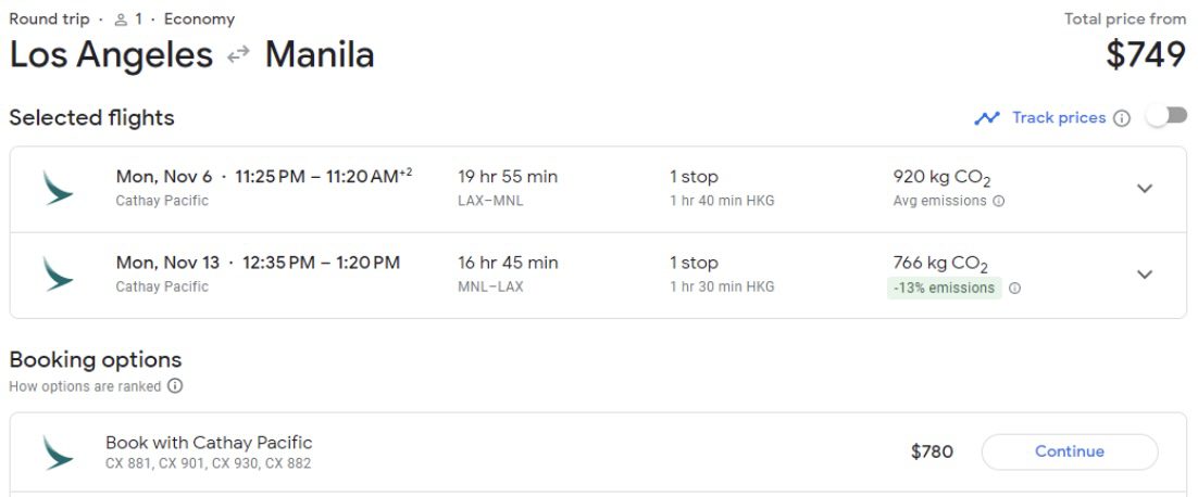 Philippines airfare from Los Angeles