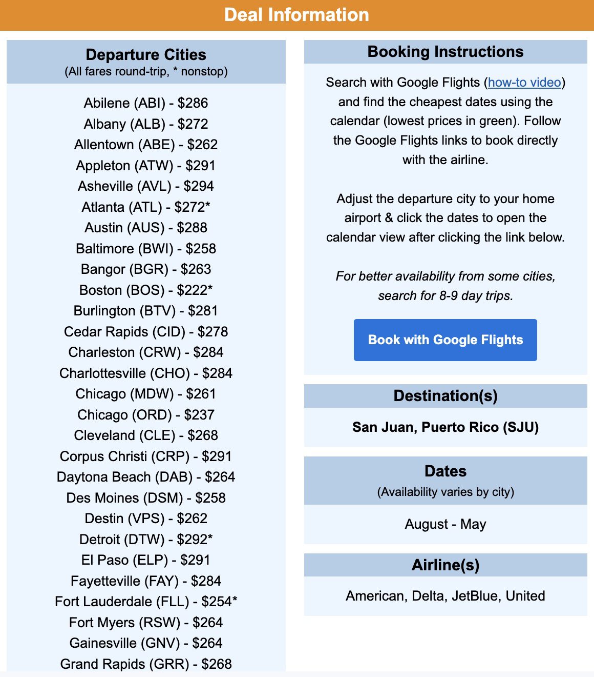 San Juan, Puerto Rico flight deal