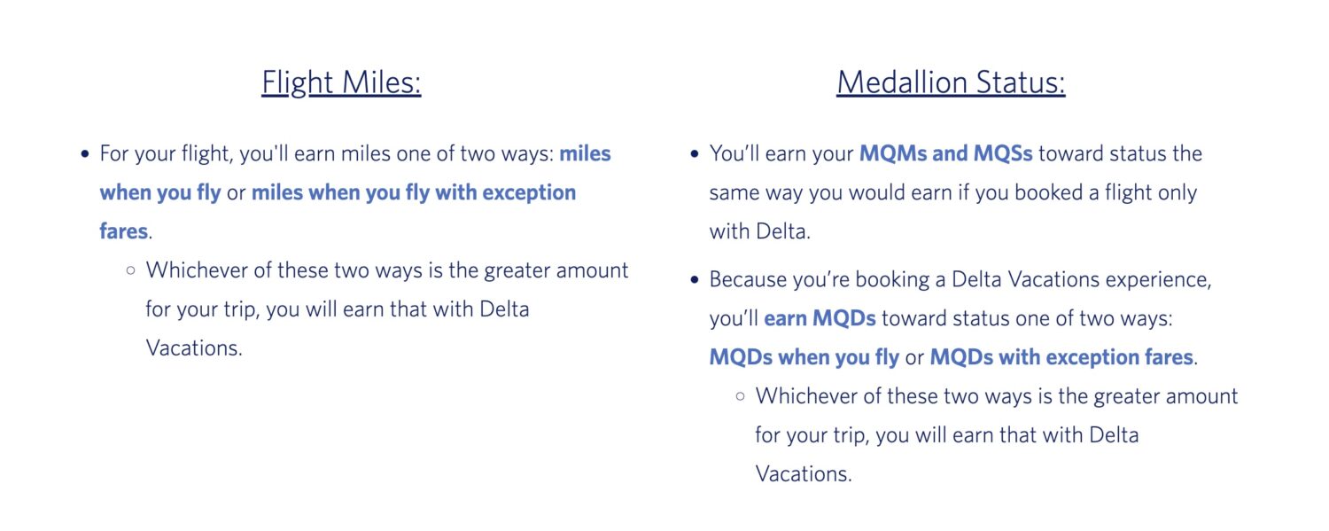 Delta Vacations Medallion earnings