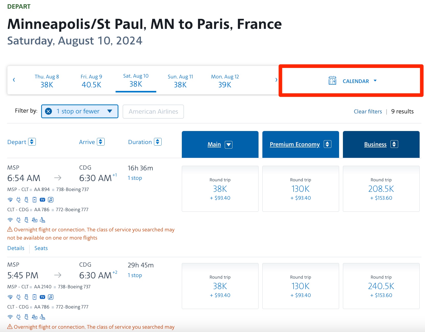 aa award search calendar
