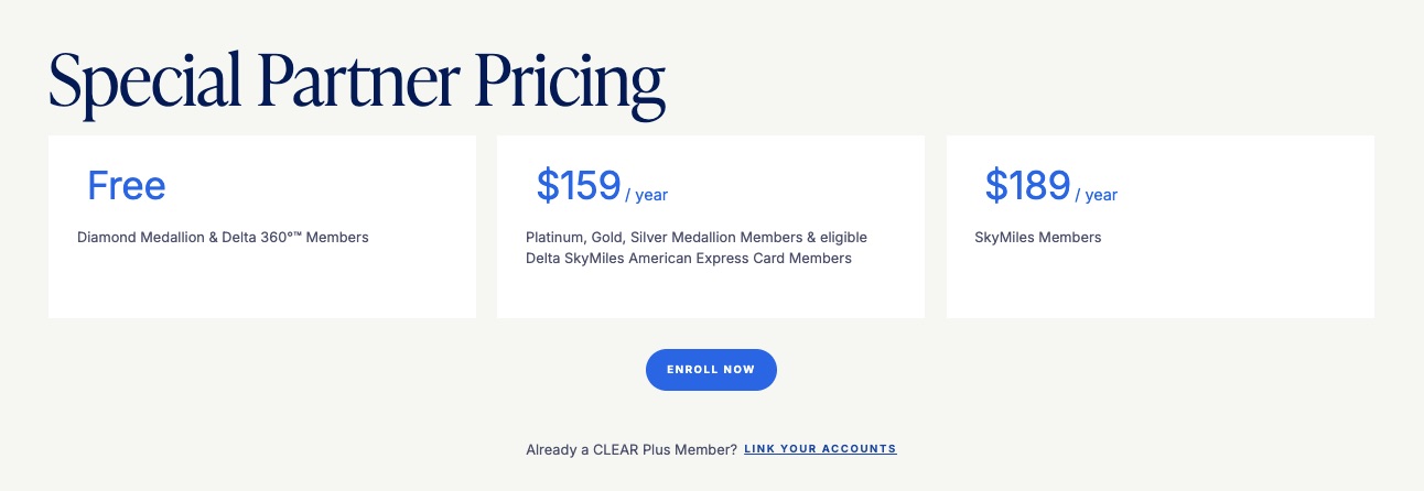 clear pricing options for delta members