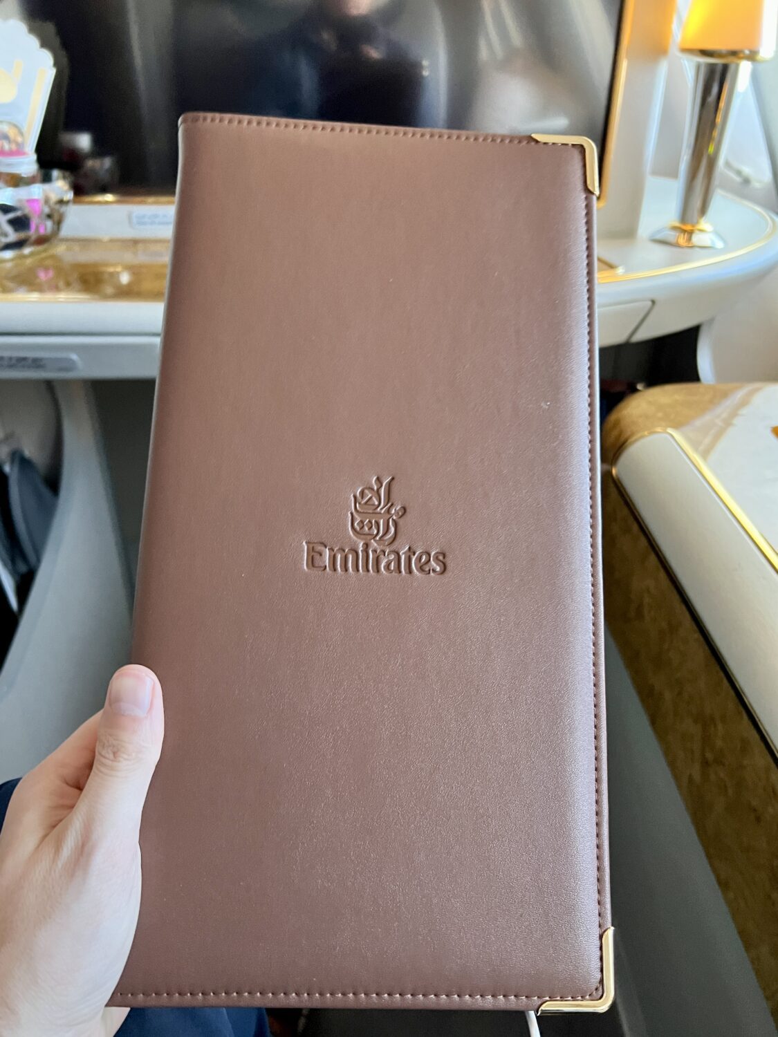 emirates first class menu