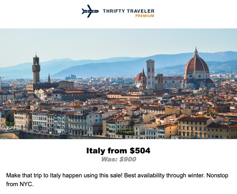 italy premium deal