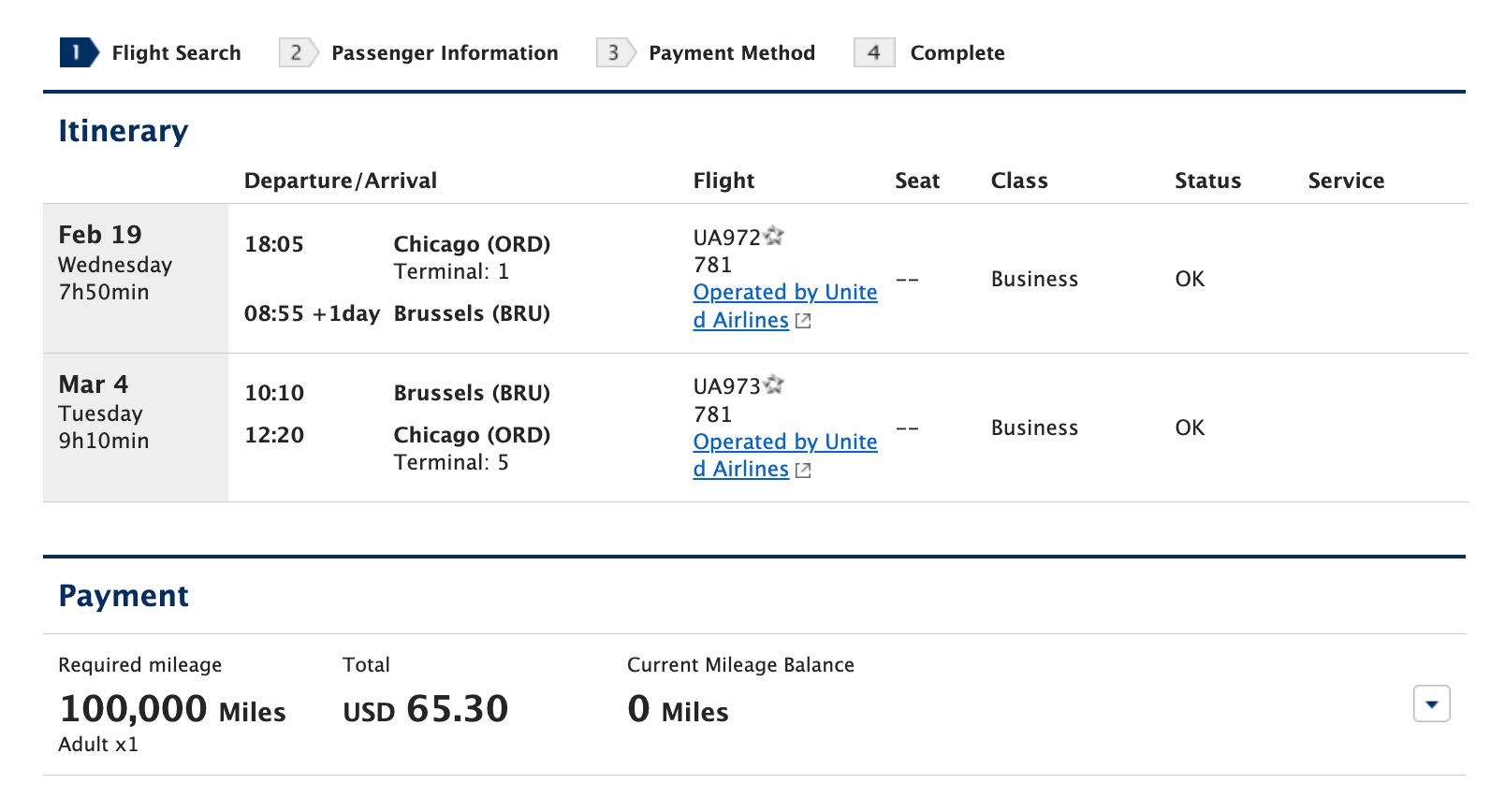 united business class brussels