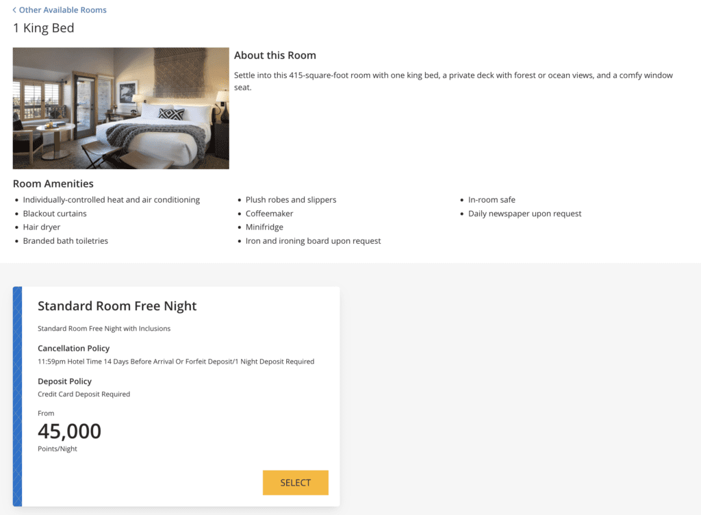 ventana big sur award availability