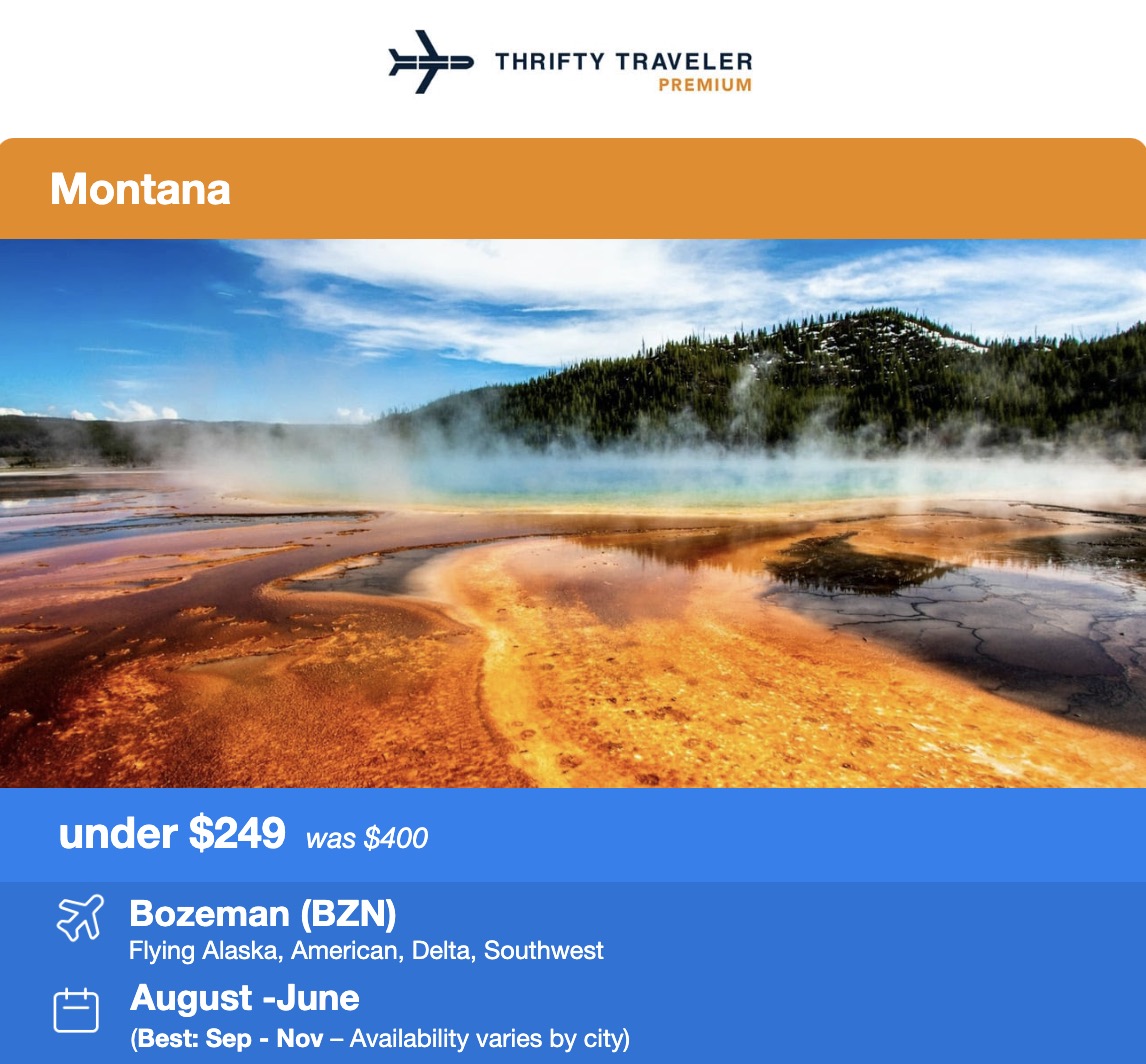 Bozeman flight deal
