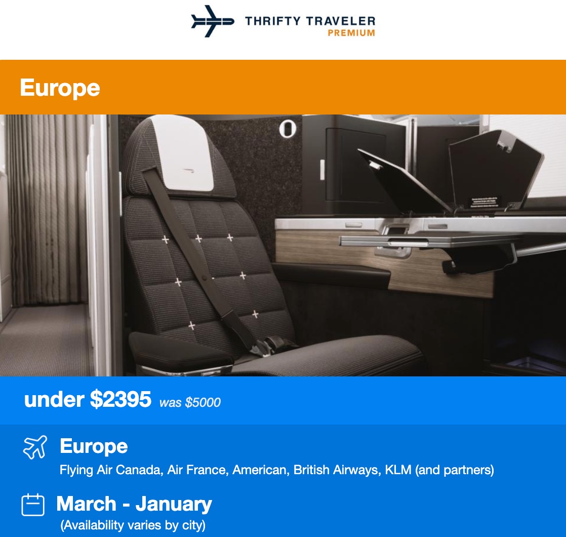 Thrifty Traveler Premium British Airways business class deal
