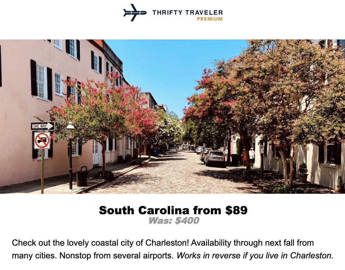 Charleston South Carolina flight deal