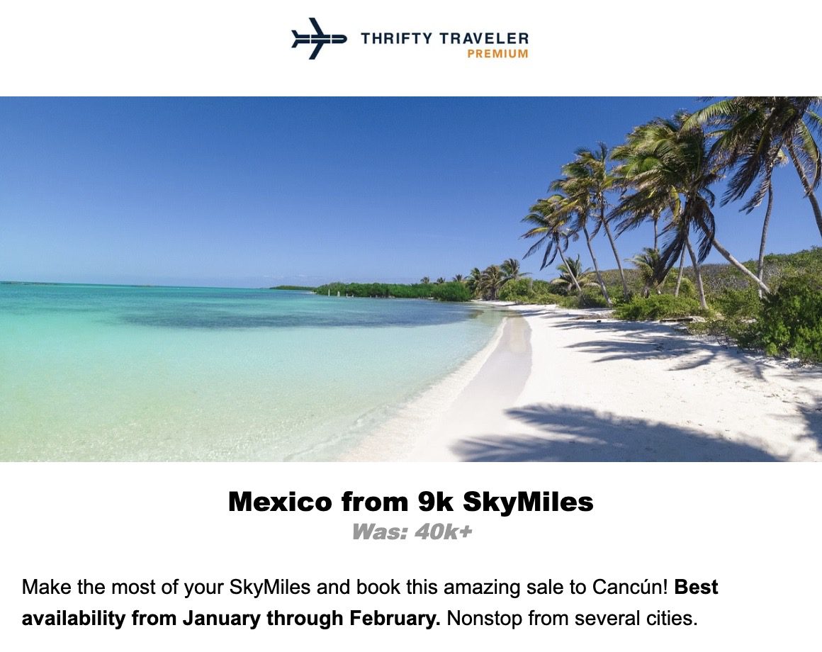 Cancun SkyMiles flight deal