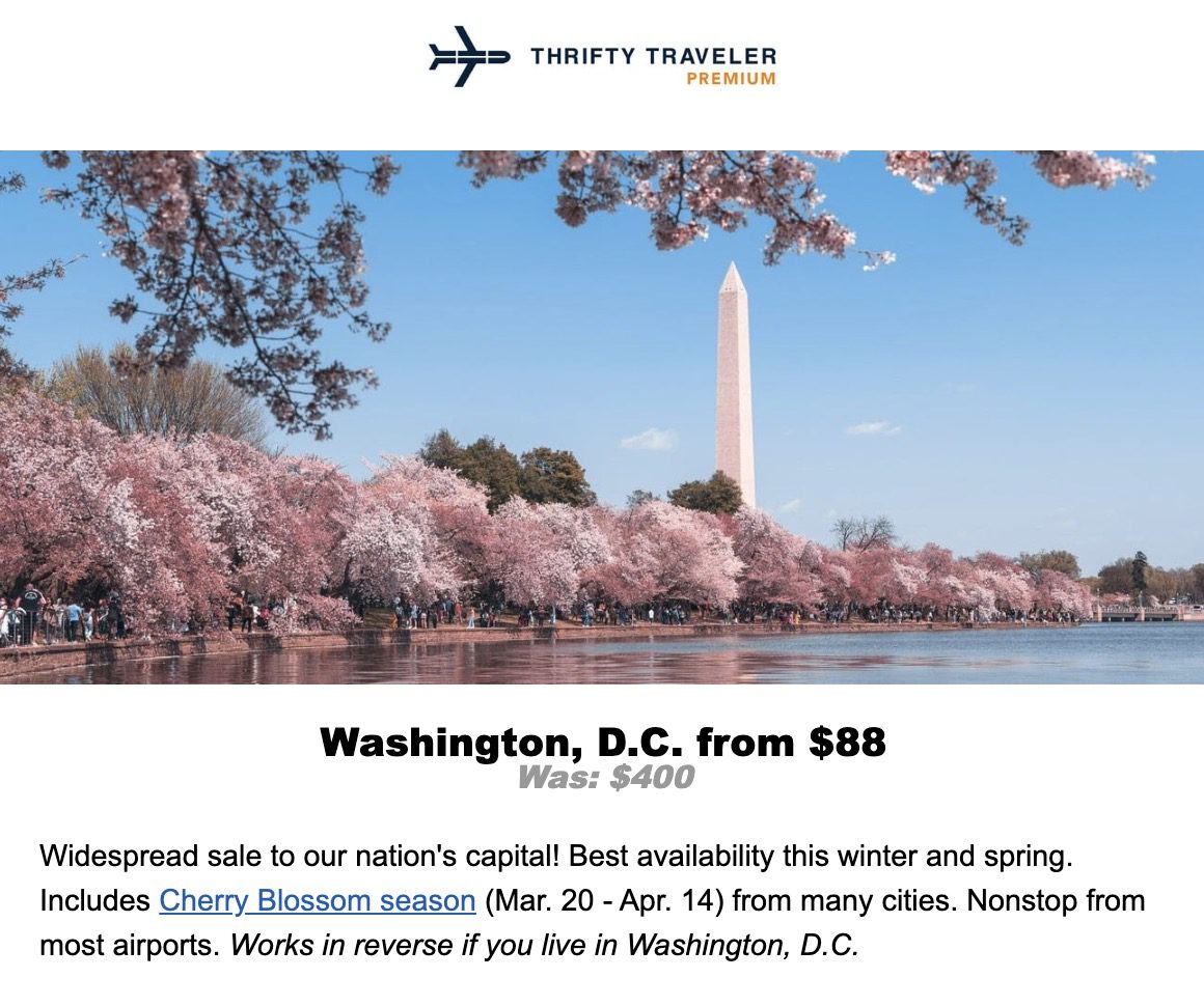 Washington, D.C. flight deal