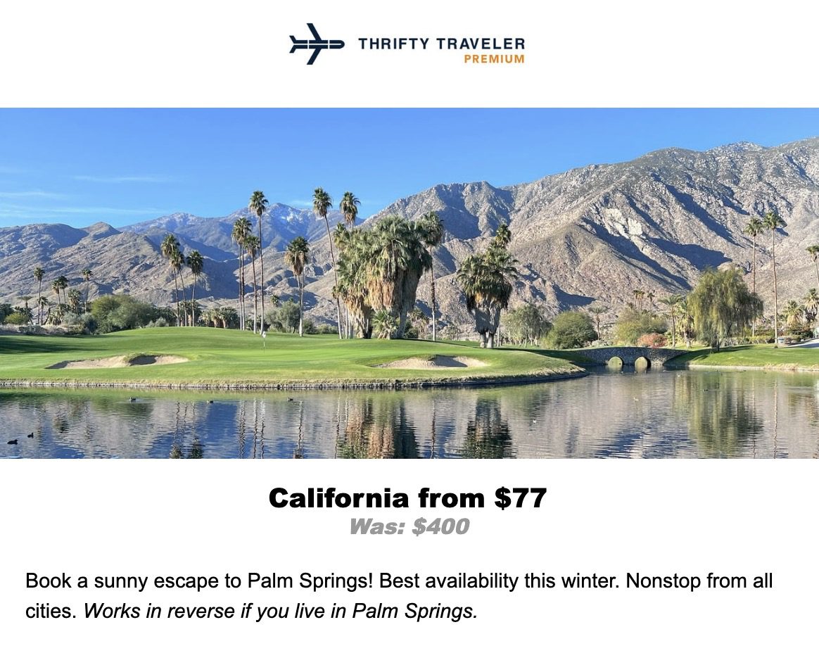 Palm Springs flight deal