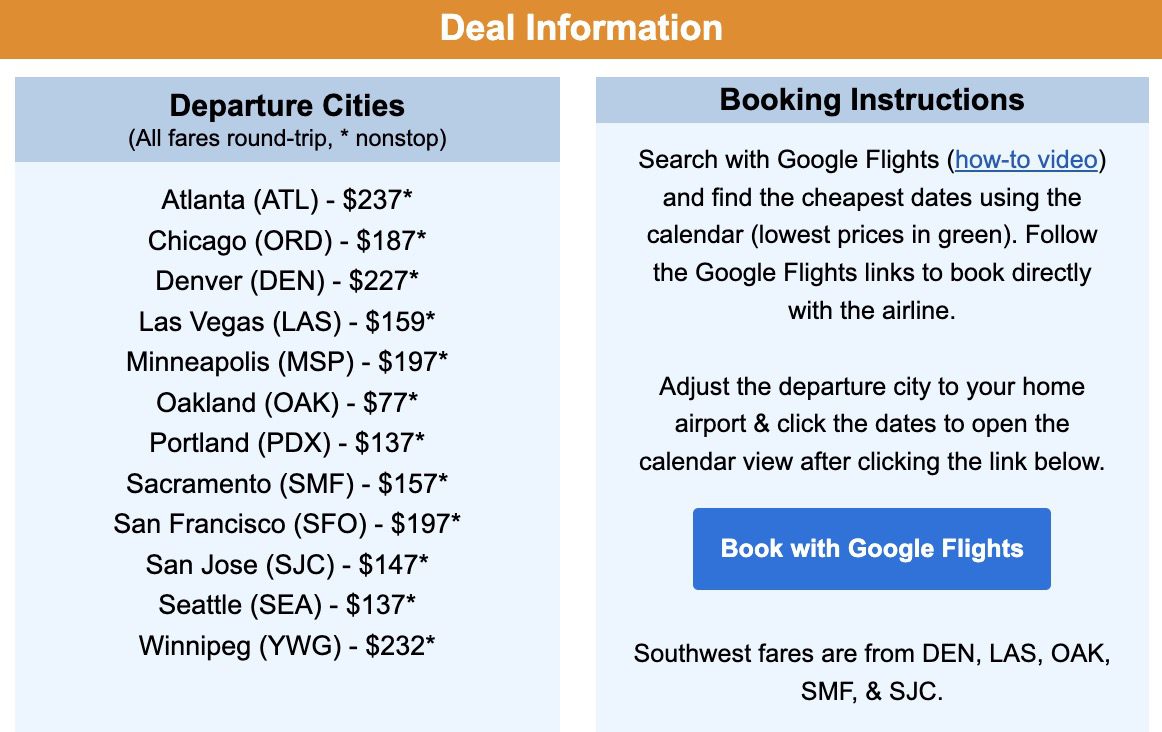 Palm Springs flight deal