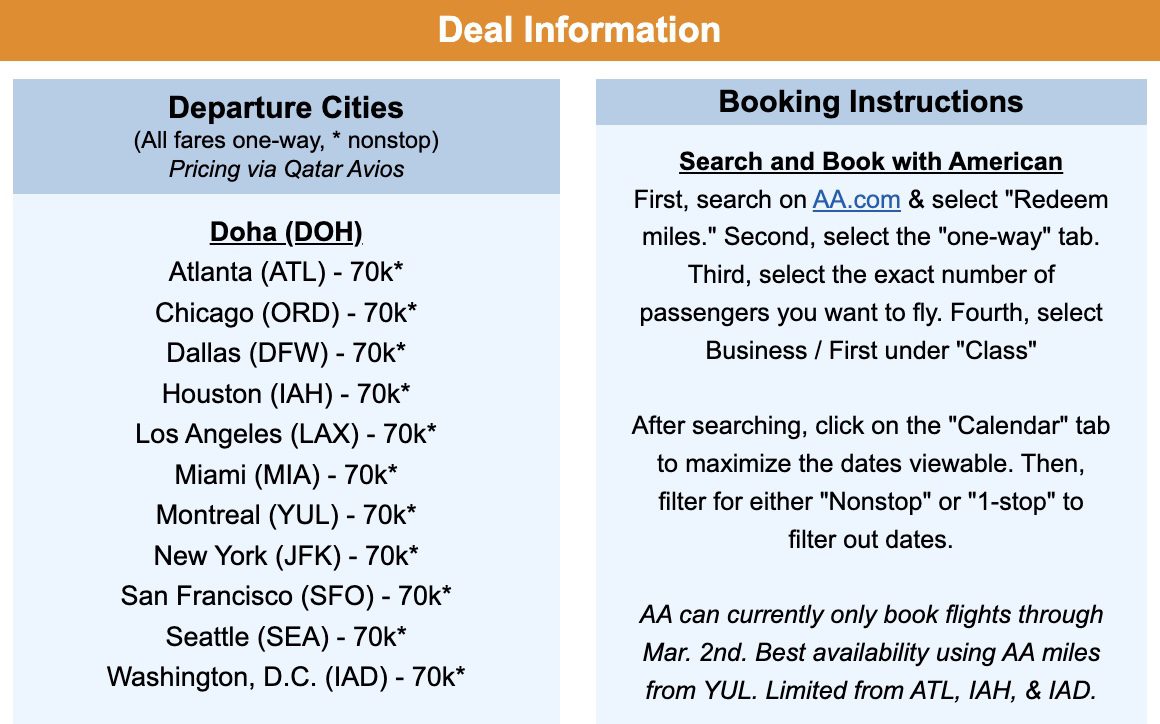 Qatar Airways Qsuites deal