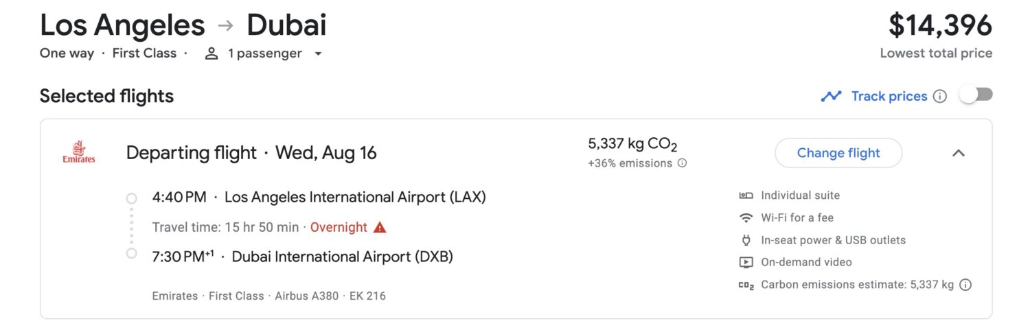 Los Angeles to Dubai Flight Deal