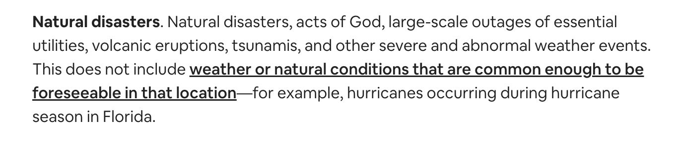 Airbnb's "extenuating circumstances policy"