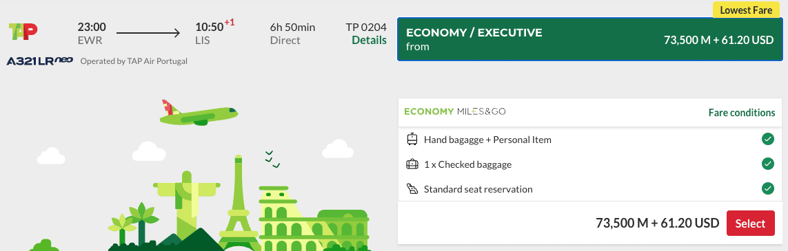 TAP Air Portugal Award booking with child discount