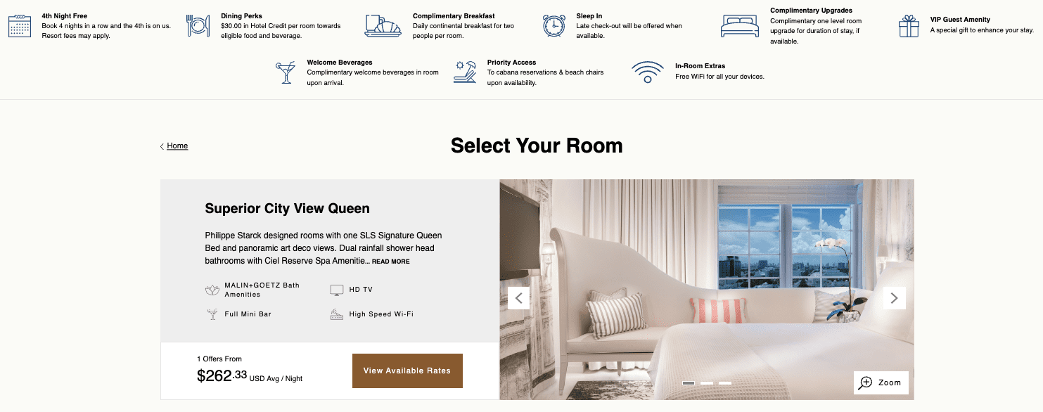 SLS South Beach Room Selection
