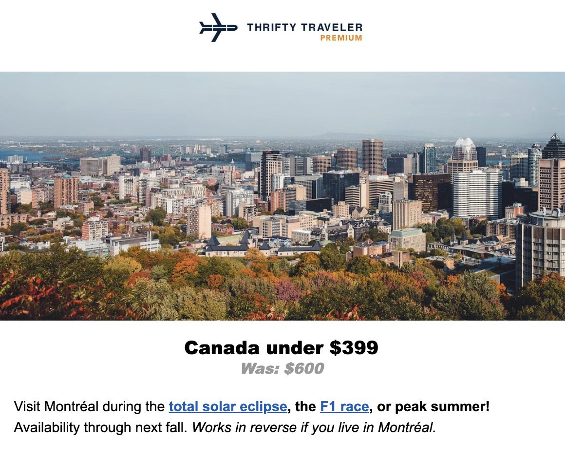 Montreal flight deal