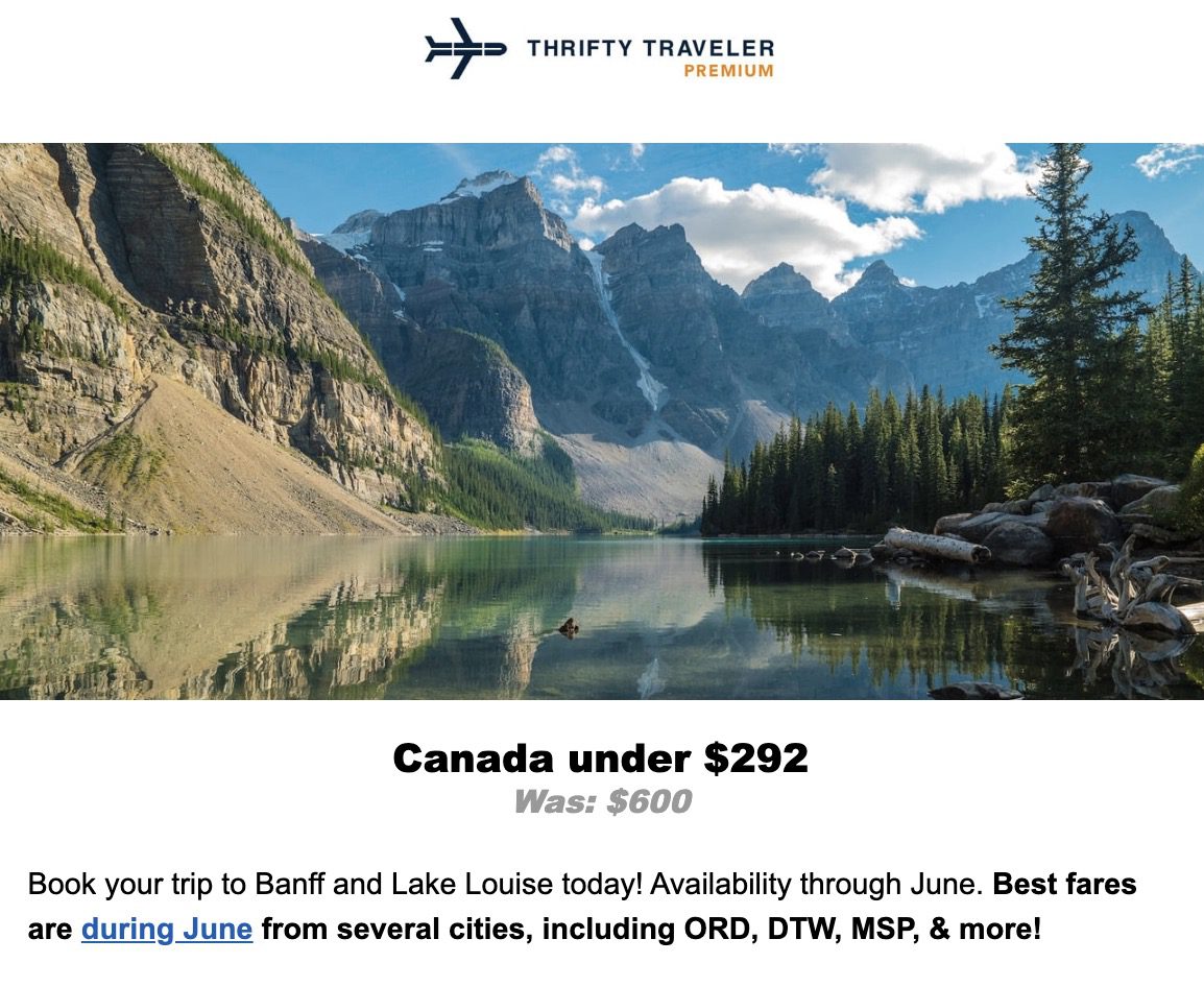 Banff peak summer flight deal