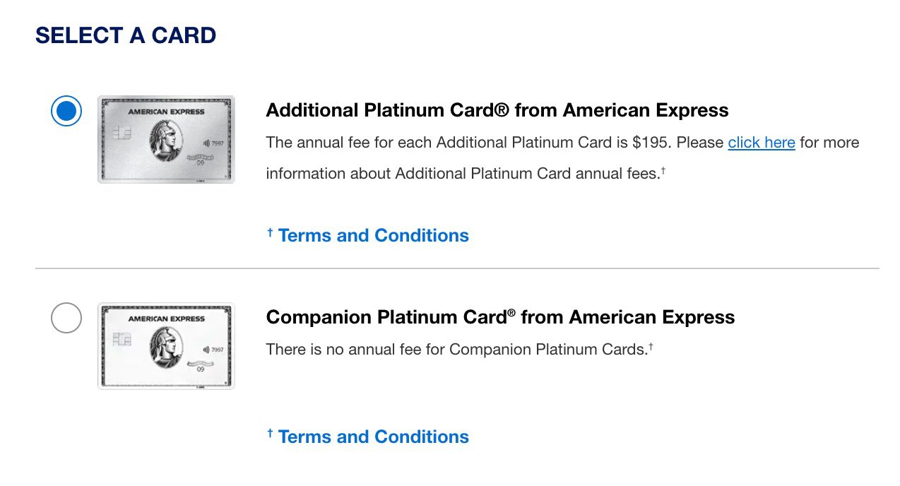 additional platinum card