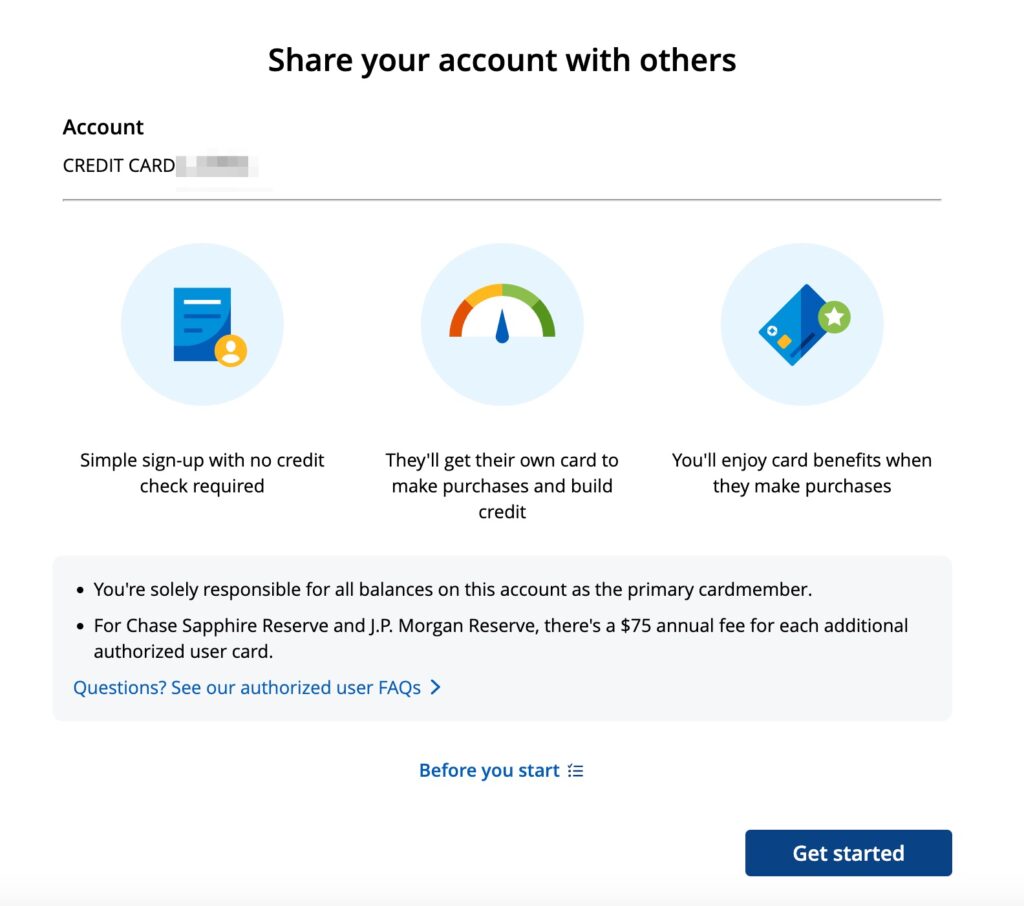 chase add an authorized user