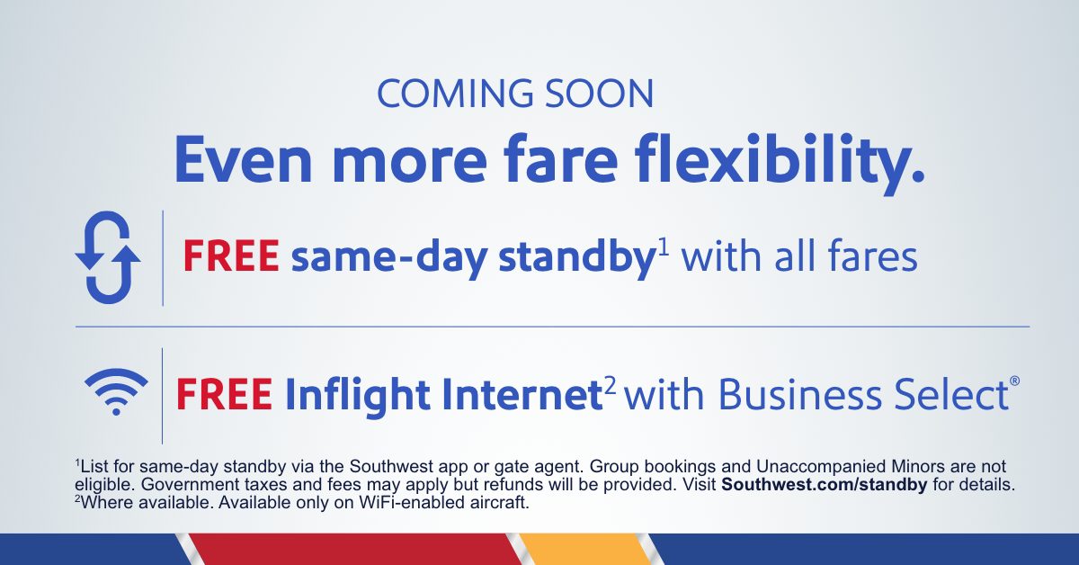 Soon on Southwest: Free Same-Day Standby Changes for All 1 southwest same day standby