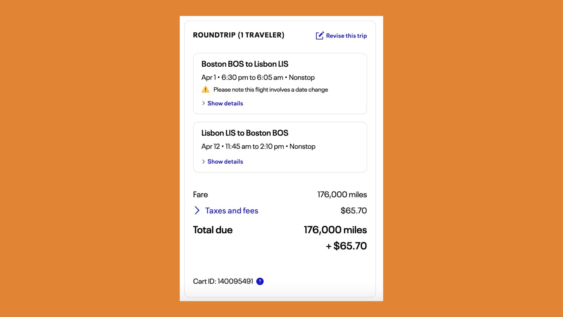 united redemption boston to lisbon