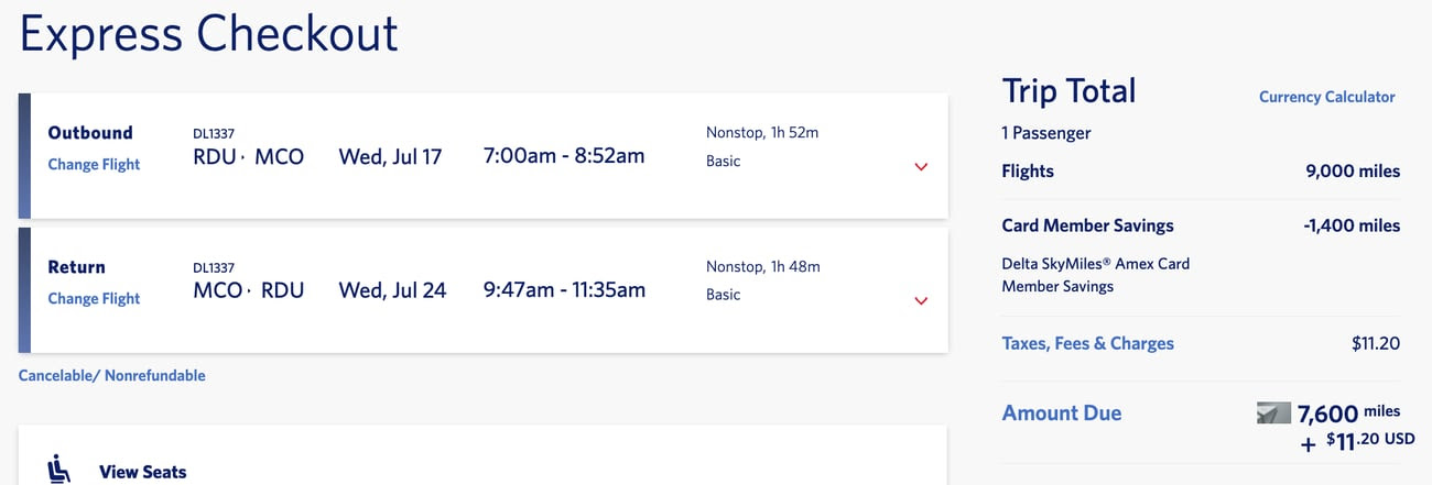 delta domestic skymiles deal