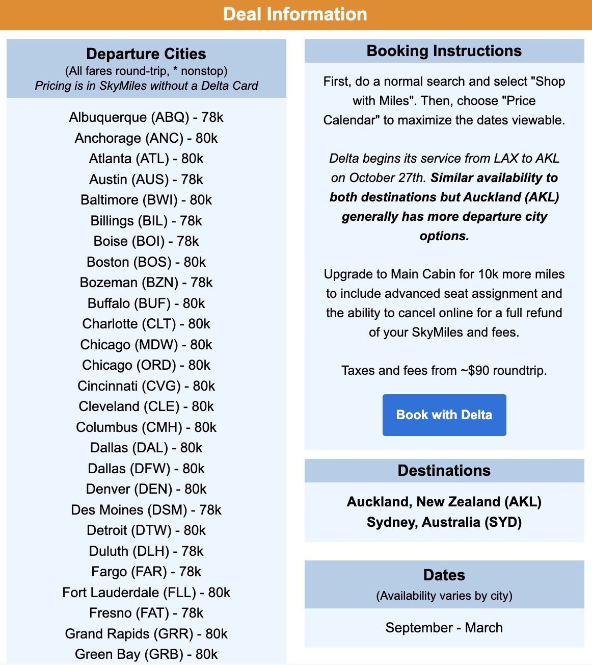 Australia New Zealand skymiles