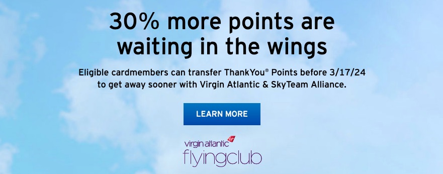 Citi to VIrgin 30 transfer bonus 