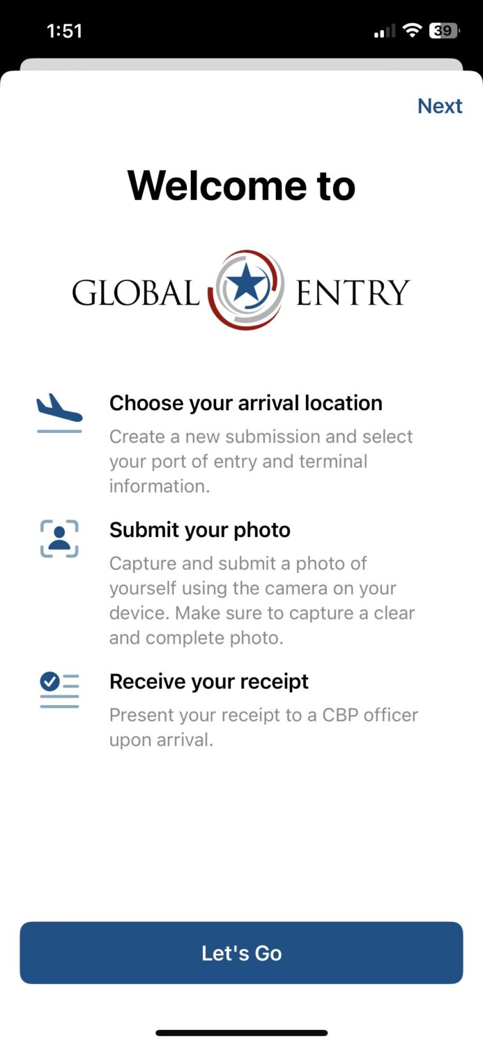 Global Entry Mobile App