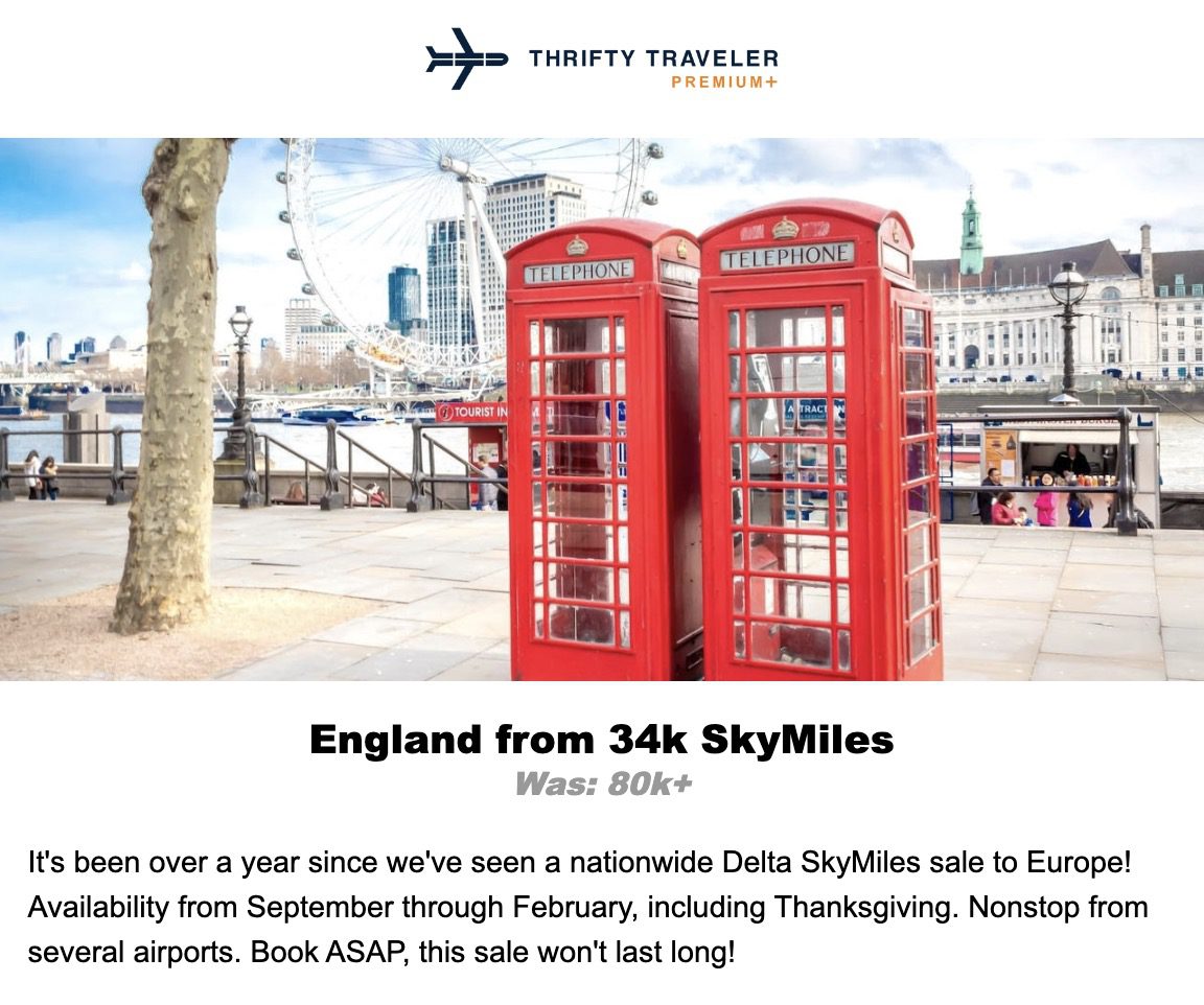 SkyMiles to London