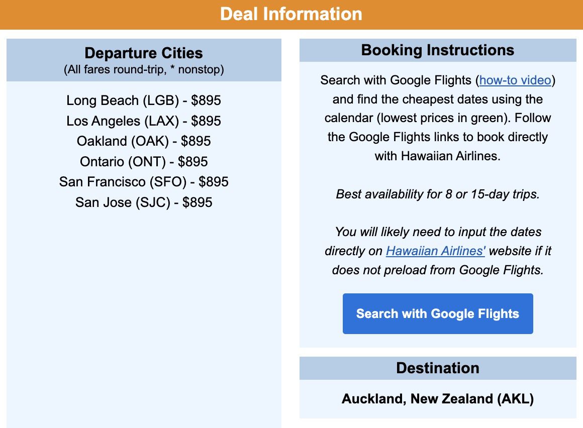 New Zealand Hawaii stopover deal