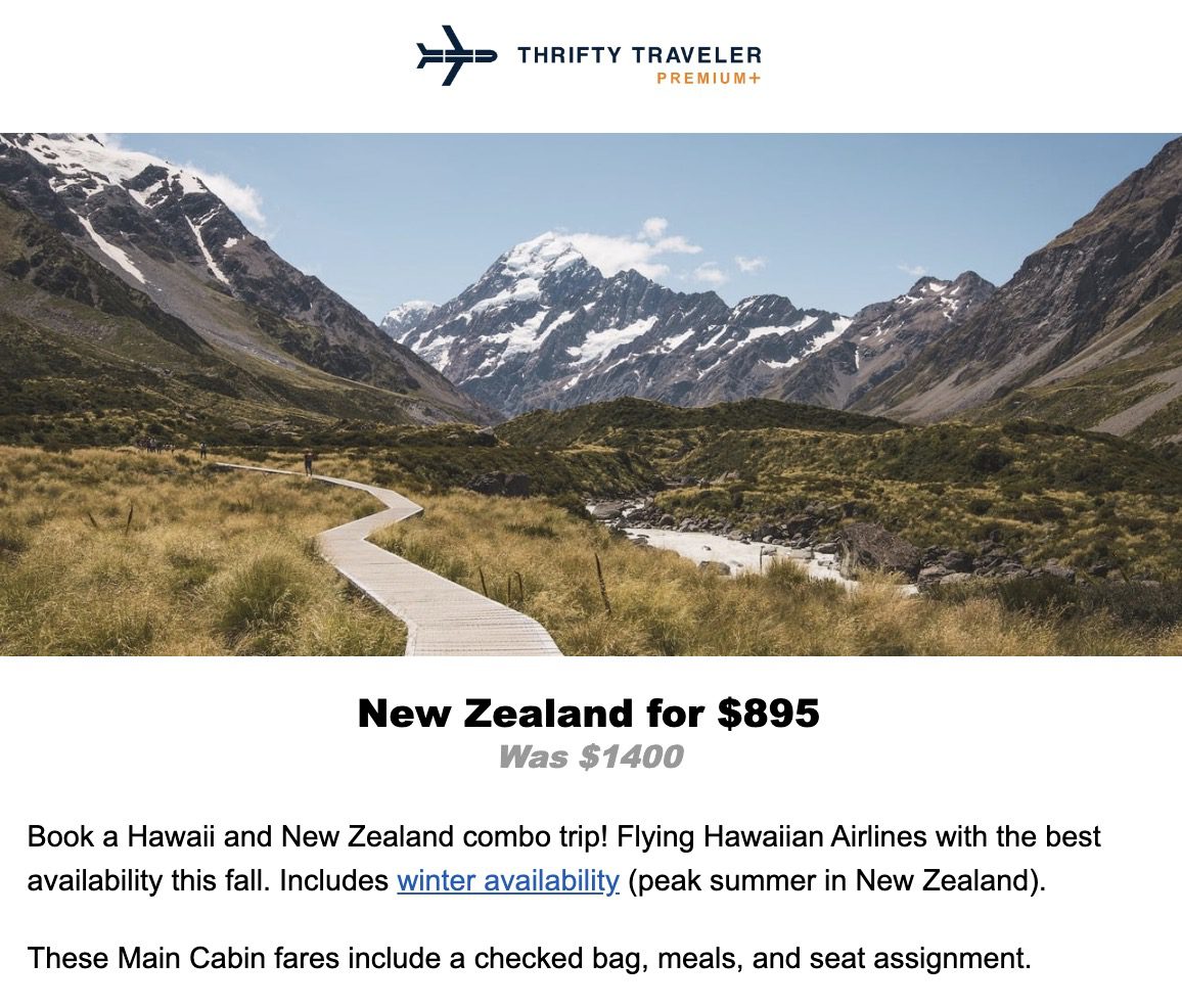New Zealand flight deal