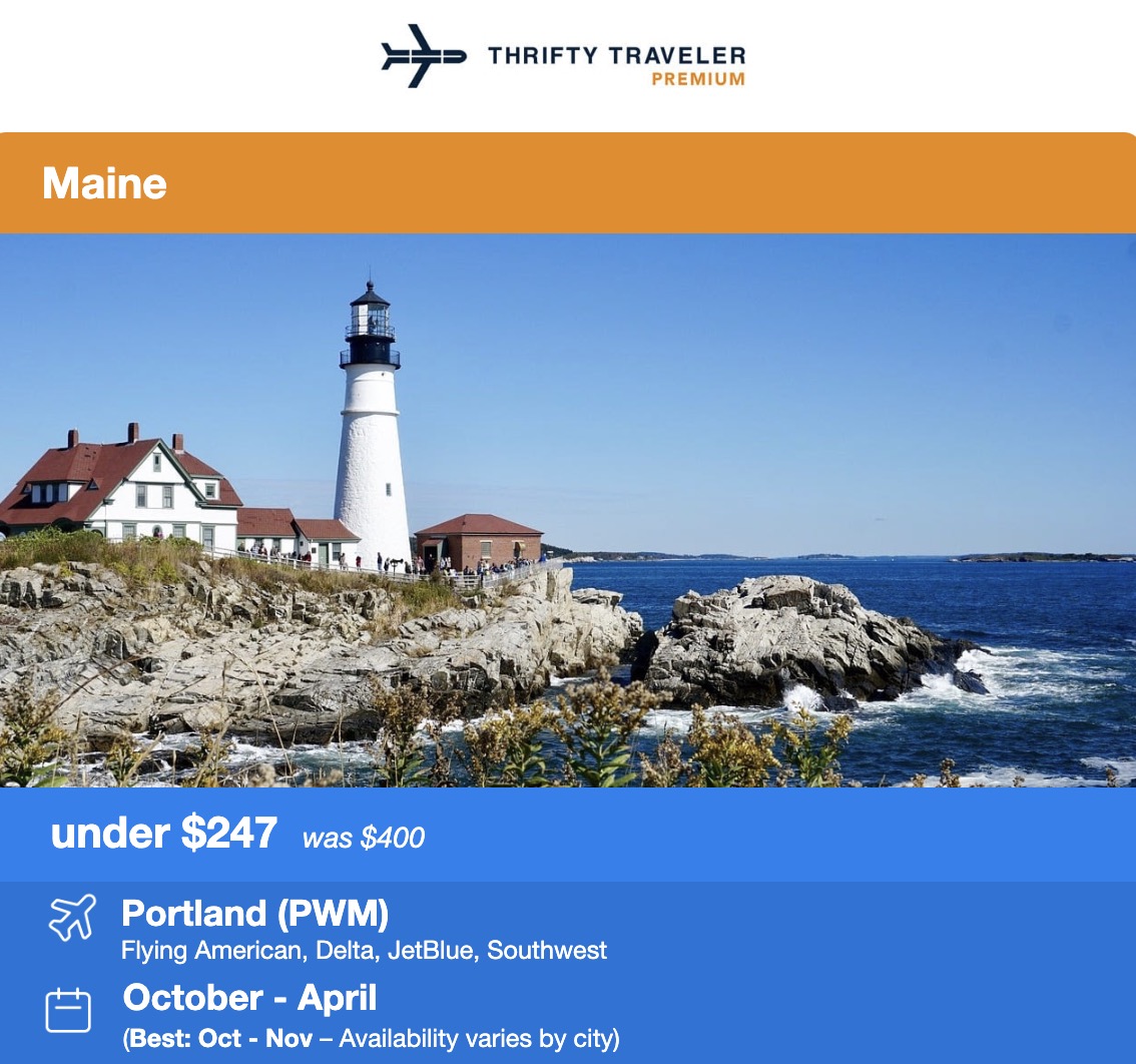 Portland, Maine flight deal