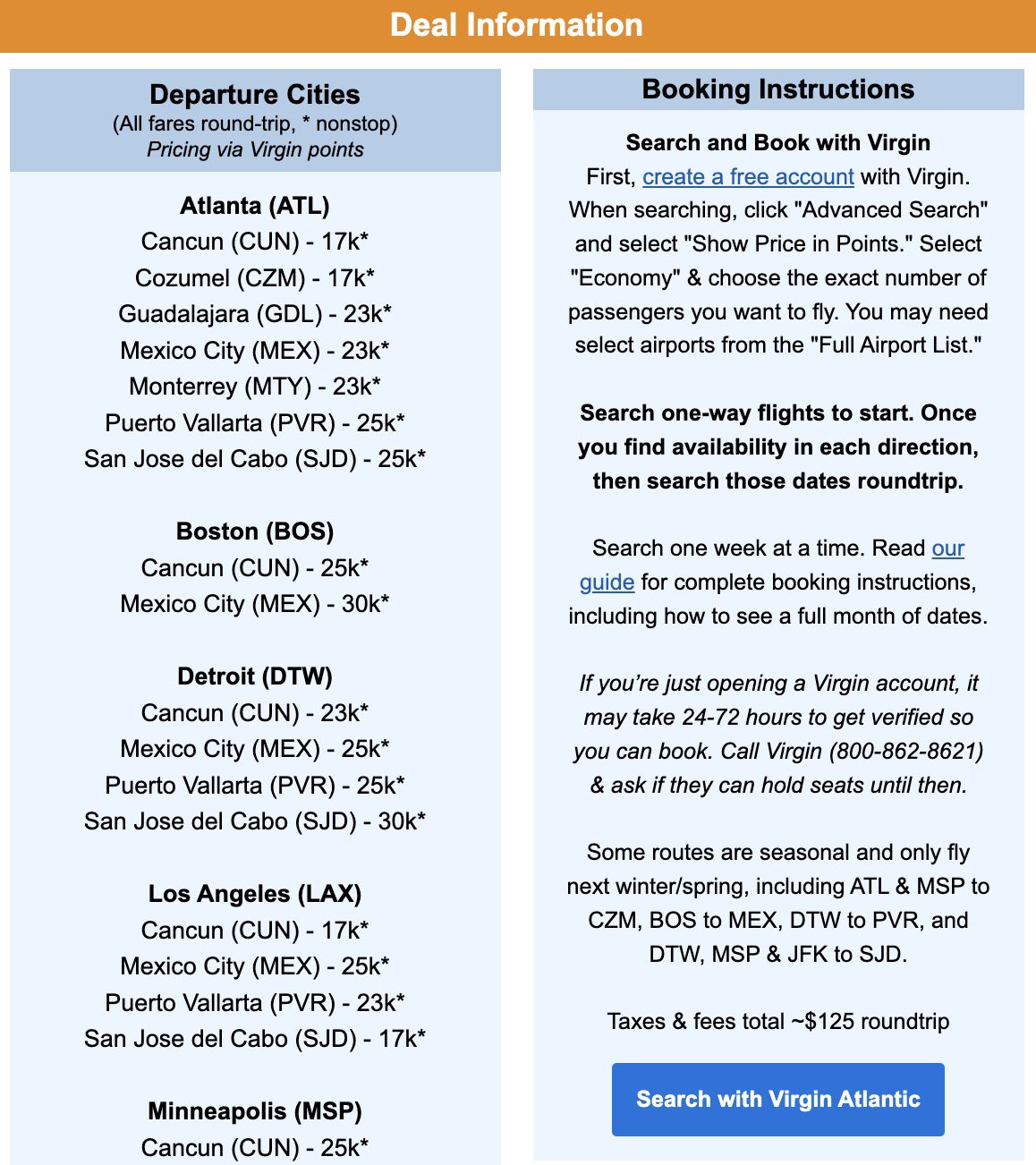 Mexico Virgin points