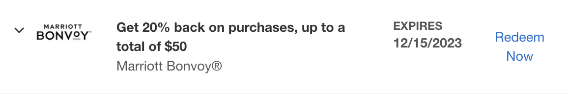 20% off Marriott Amex Offer