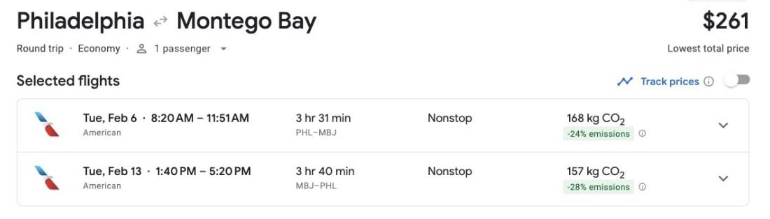 Montego Bay Jamaica airfare