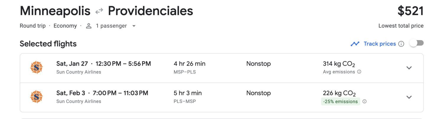 MSP to PLS Sun Country