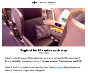 Houston to Manchester Singapore Airlines fifth freedom flight deal