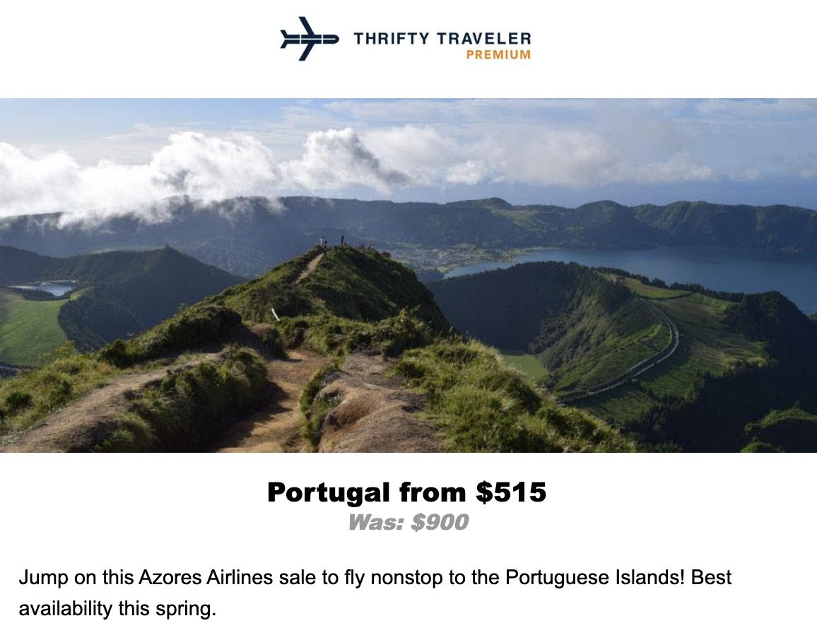 Azores Portugal flight deal