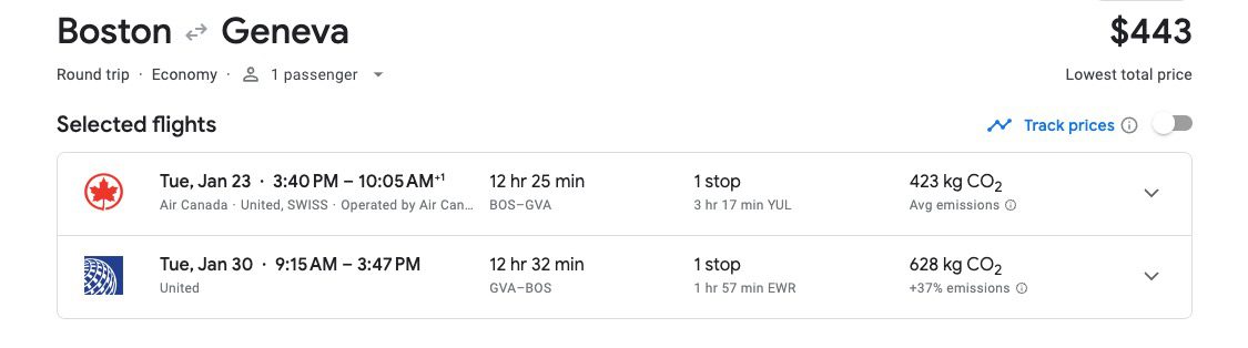 Boston to Geneva cheap flight